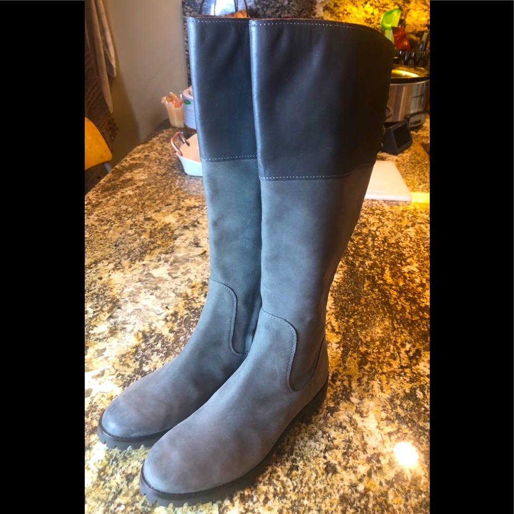 COLE HAAn Nike Air Sole Gray Lace Tall Boot Sz 8.5